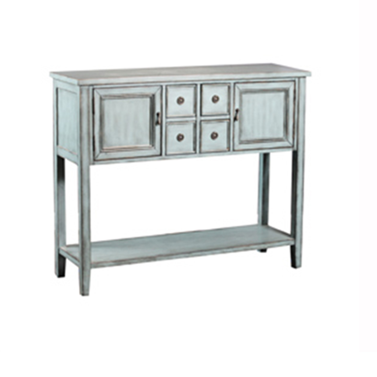 Powell Duplin Console Table - Blue