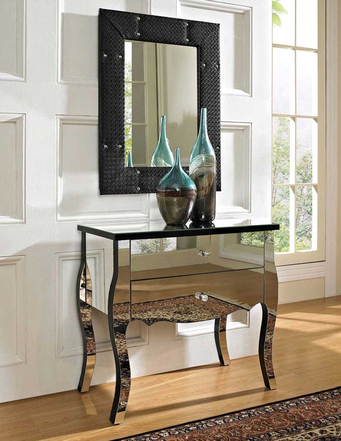 Powell Mirrored 2 Drawer Console
