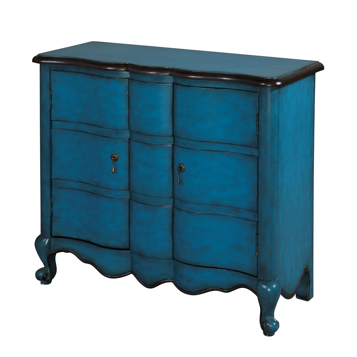 Powell Scalloped 2-Door Chest - Blue Powell Scalloped 2-Door Chest - Blue