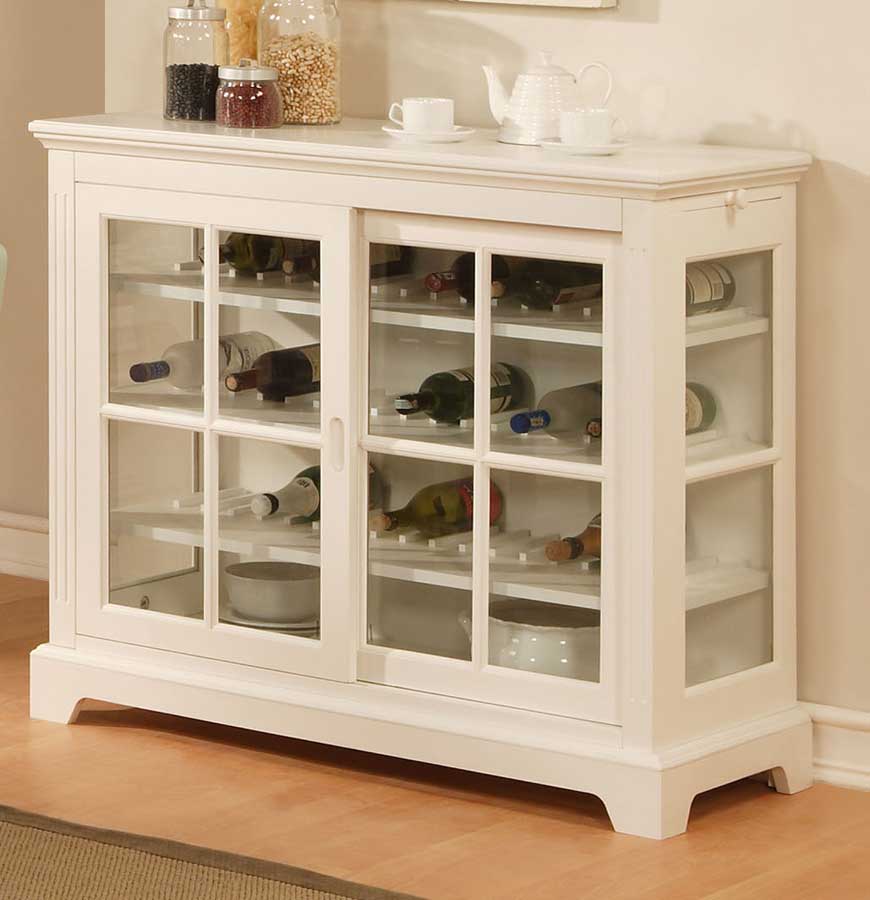 Powell Color Story Pure White Sideboard with Sliding Glass Door