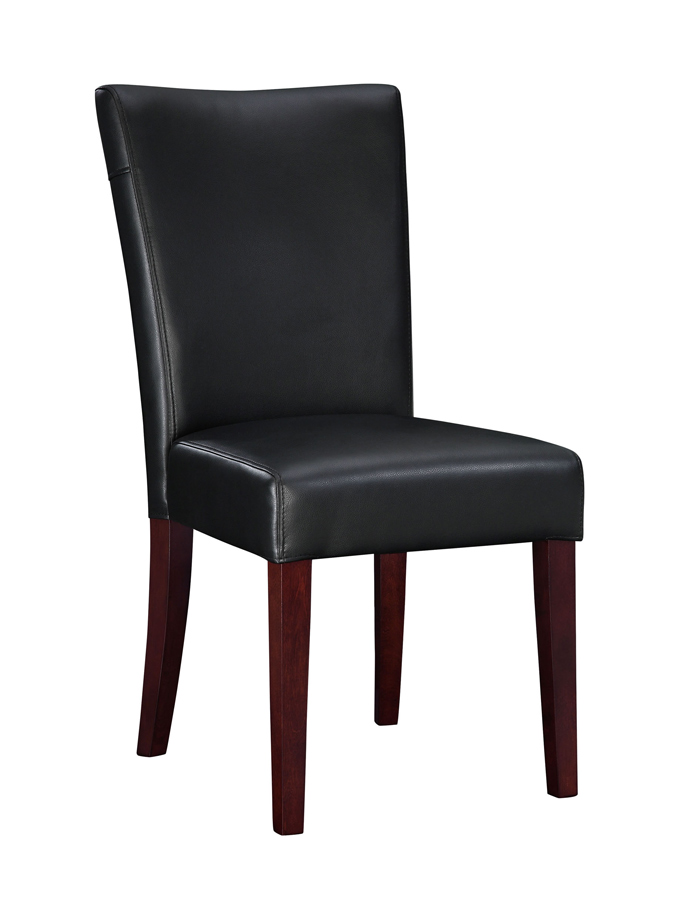 Powell Black Bonded Leather Parsons Chair
