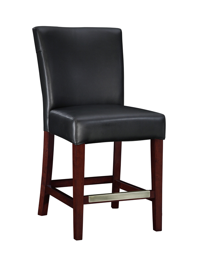 Powell Black Bonded Leather Counter Stool