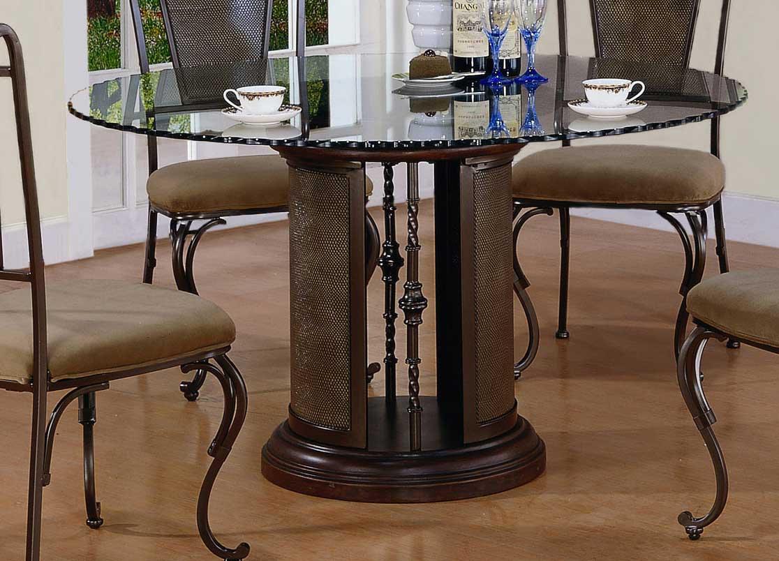 Powell Chevy Chase Dark Bronze Pedestal Dining Table