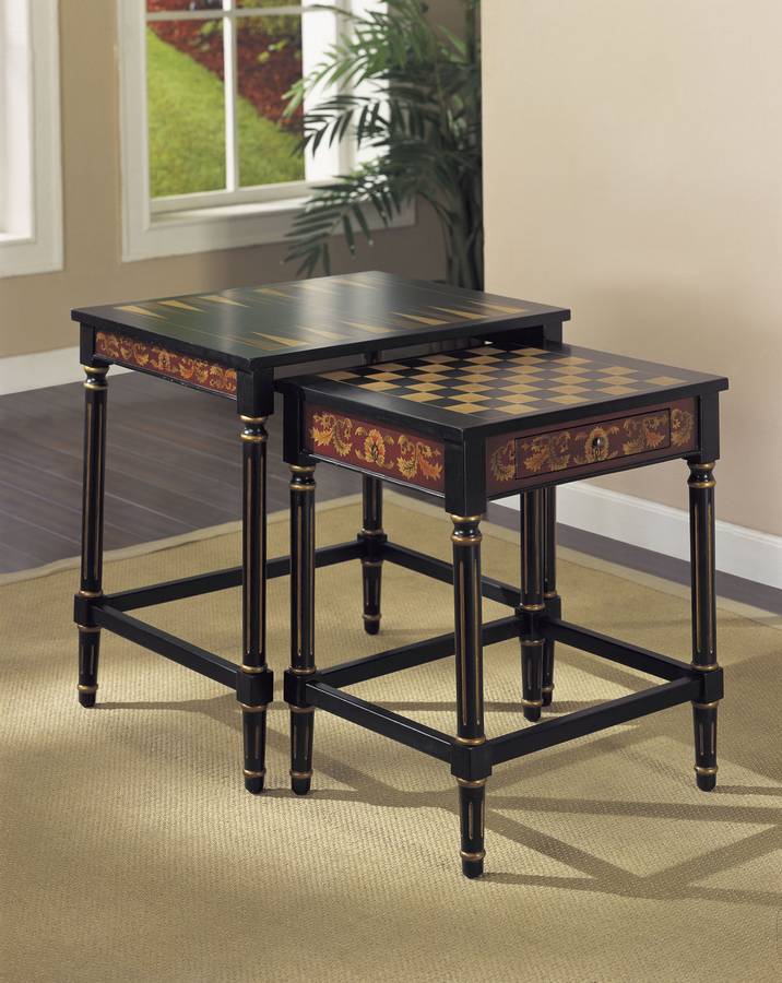Powell Masterpiece Nested Game Tables with Game Pieces