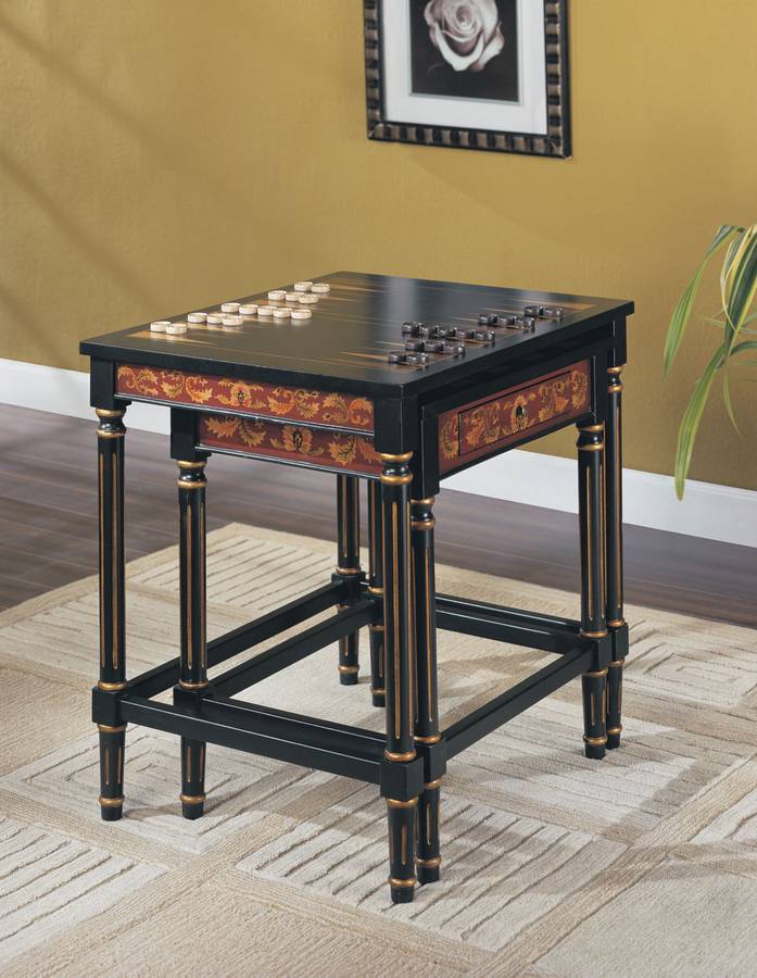 Powell Masterpiece Nested Game Tables with Game Pieces