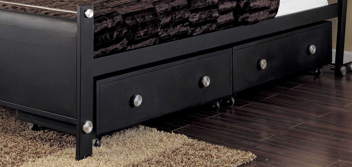 Powell ZBedroom 2Drawer Underbed Storage Unit Textured Black with