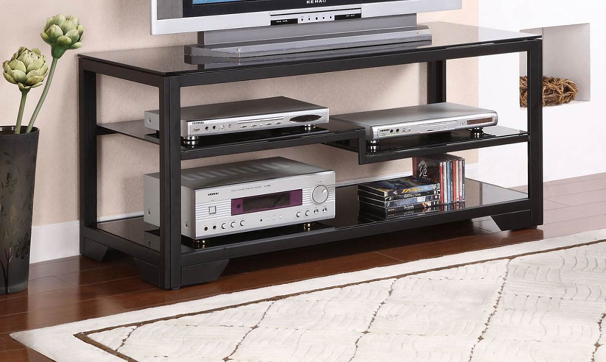 Powell Black Rectangular 48 Inch TV Stand