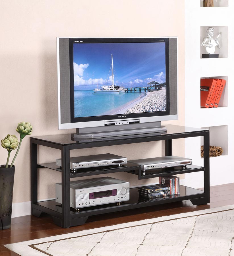 Powell Black Rectangular 48 Inch TV Stand