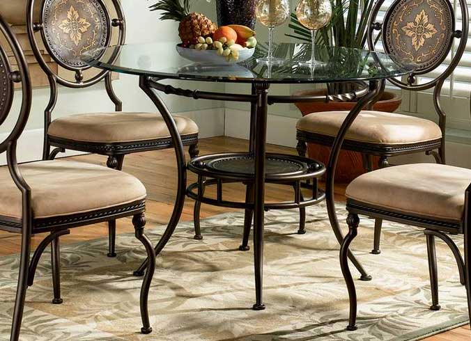 Powell Basil Antique Brown Pedestal Dining Table