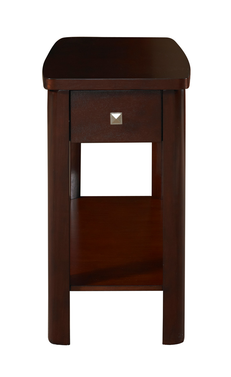 Powell Rectangle Chairside Table with Drawer - Merlot