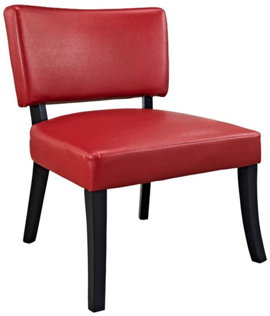 Powell 383-725 Faux Leather Accent Chair - Red/Black