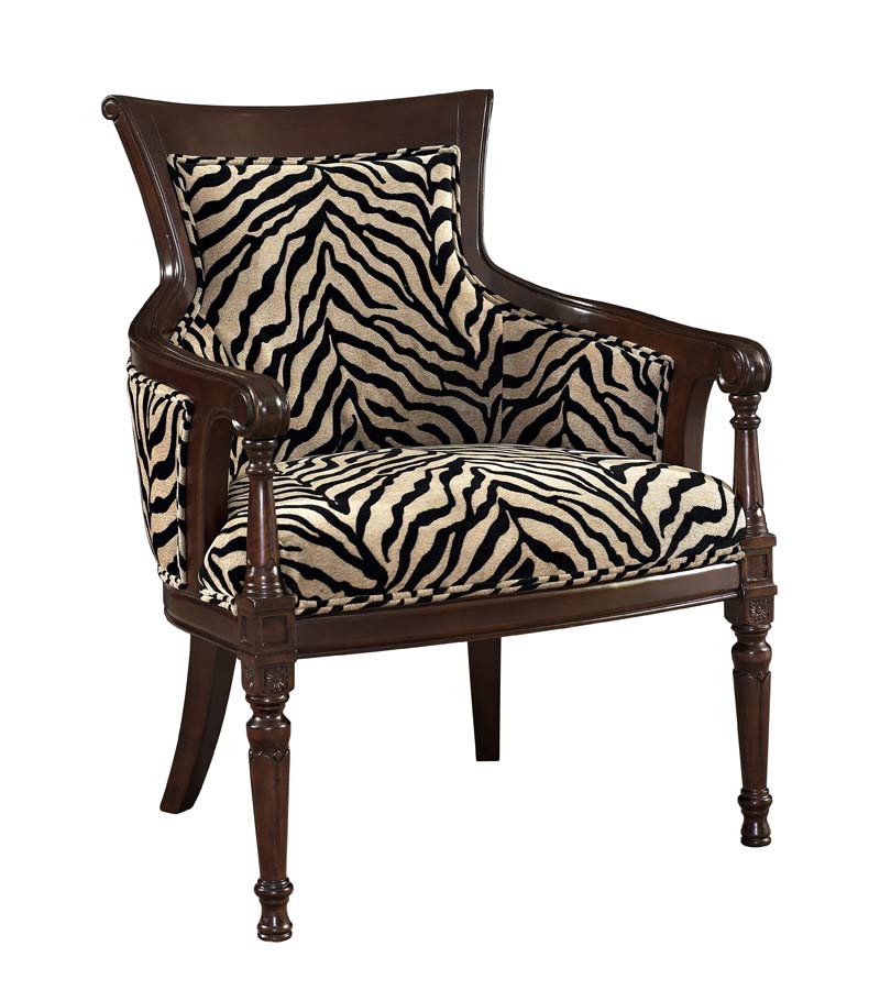 Powell Merlot Zebra Printed Accent Chair