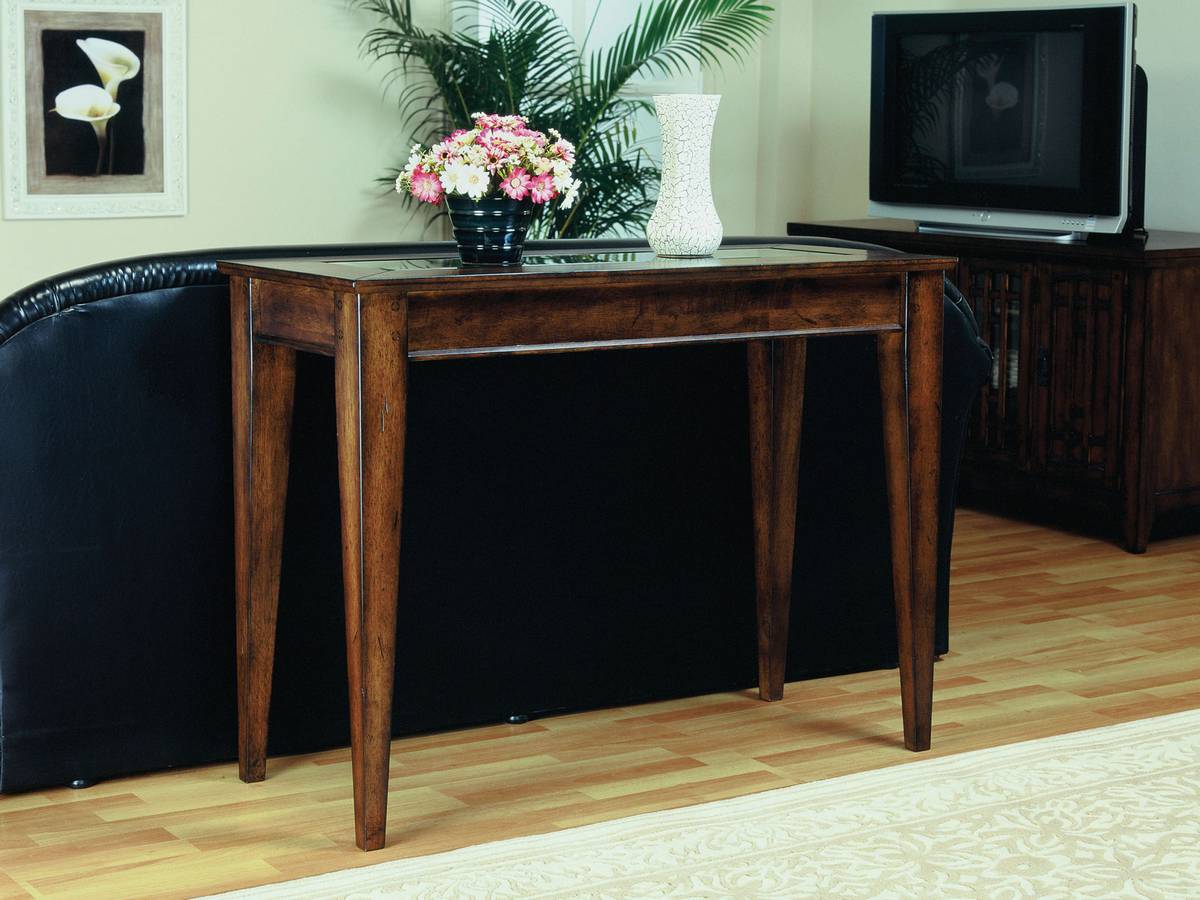 Powell Mission Distressed Dark Oak Sofa Table