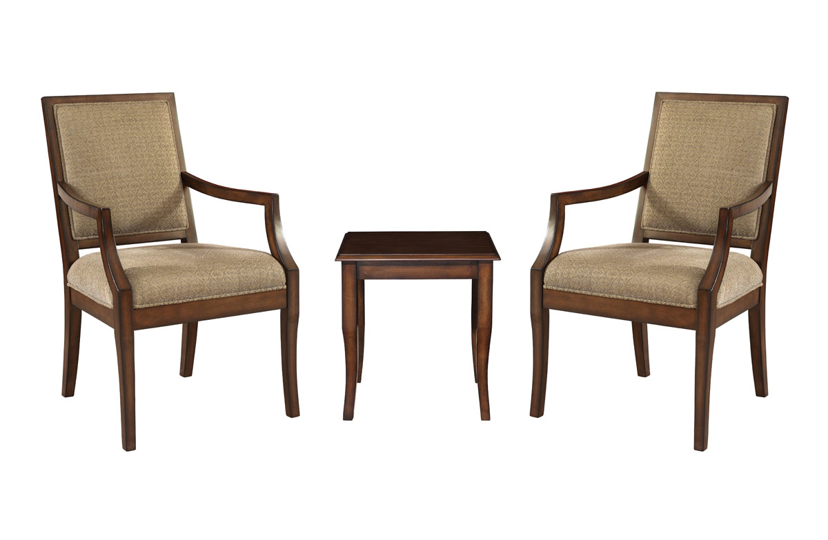 Powell Rectangular Back Accent Chairs with Light Cherry End Table - 3 Piece Set Powell Rectangular Back Accent Chairs with Light Cherry End Table - 3 Piece Set