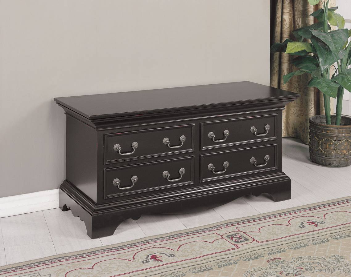 Powell Antique Black Over Terra Cotta Cedar Chest