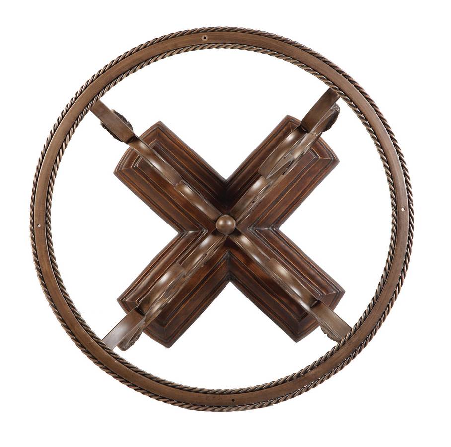 Powell Bloomfield Hand Mottled Antique Bronze Pedestal Dining Table PW