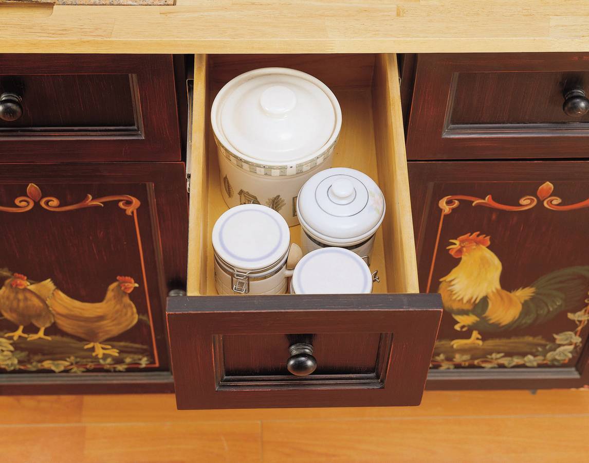 Powell Black and Hand Painted Rooster Kitchen Butler PW-440-477 at  Homelement.com, image size:1146x900