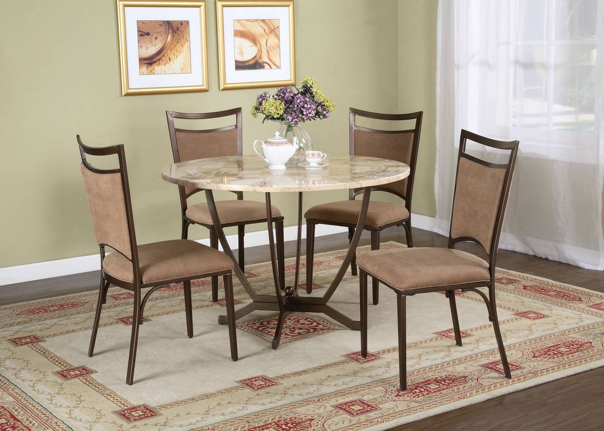 Powell Malibu Satin Medium Bronze Dining Set Powell Malibu Satin Medium Bronze Dining Set