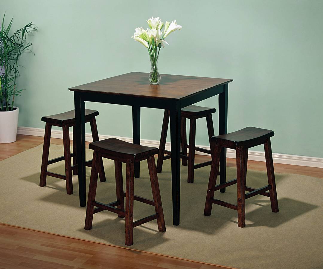 Powell Honey Brown and Antique Black with Sand Through Terra Cotta Gathering Table Dining Set Powell Honey Brown and Antique Black with Sand Through Terra Cotta Gathering Table Dining Set