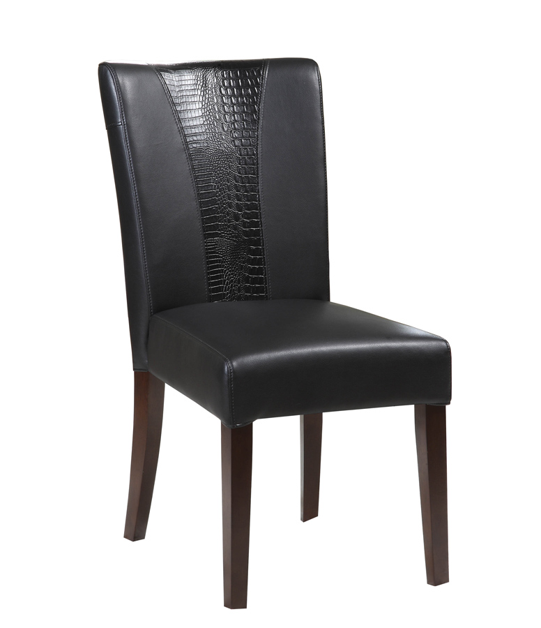 Powell Black Faux Leather Parsons Chair