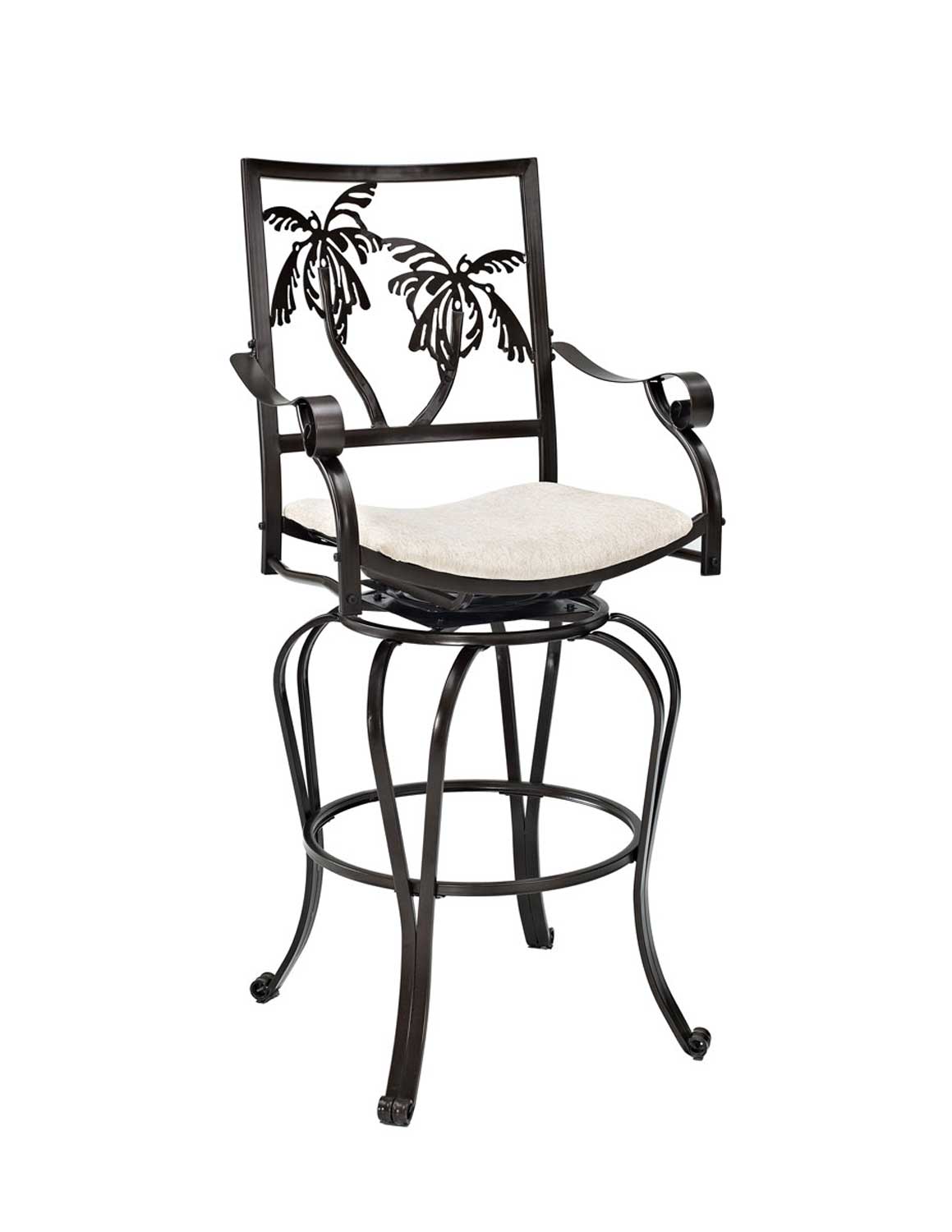 Powell Big and Tall Palm Tree Barstool with Arms Bronze PW586720T2 at
