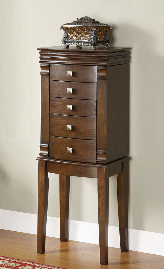 Powell Transitional Walnut Jewelry Armoire