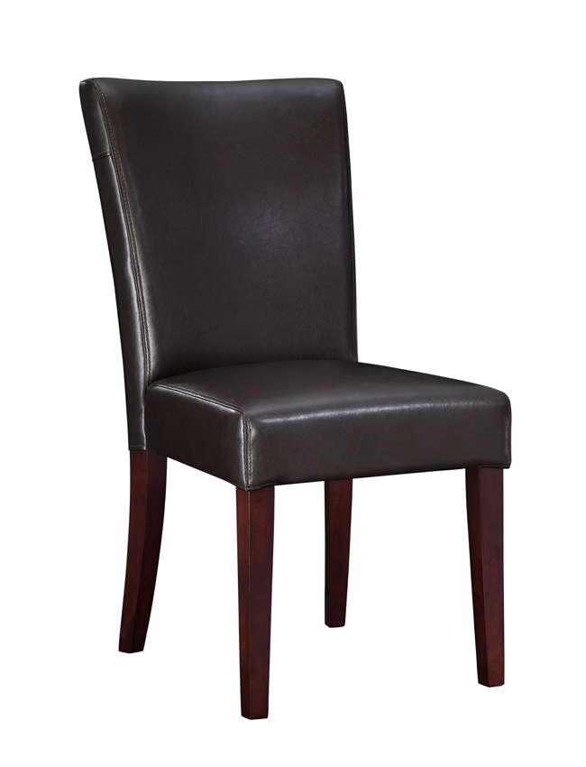 Powell Brown Bonded Leather Parsons Chair