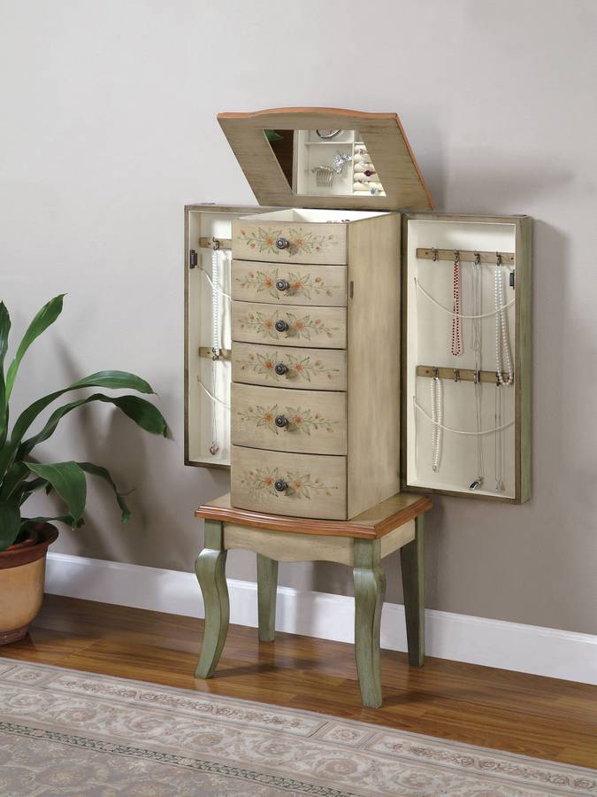 Powell English Garden Hand Painted Jewelry Armoire