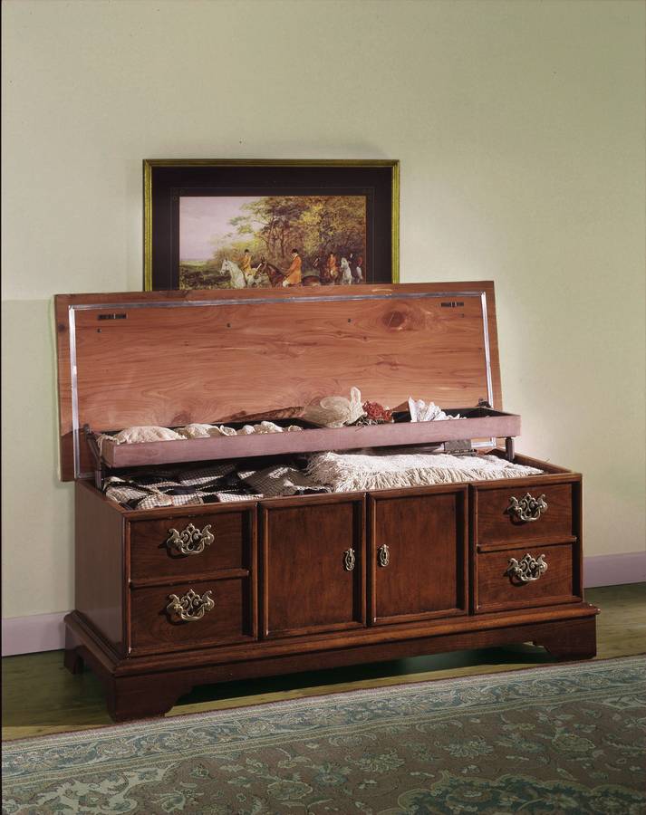 Powell Classic Cherry Cedar Chest with Upholstered Seat