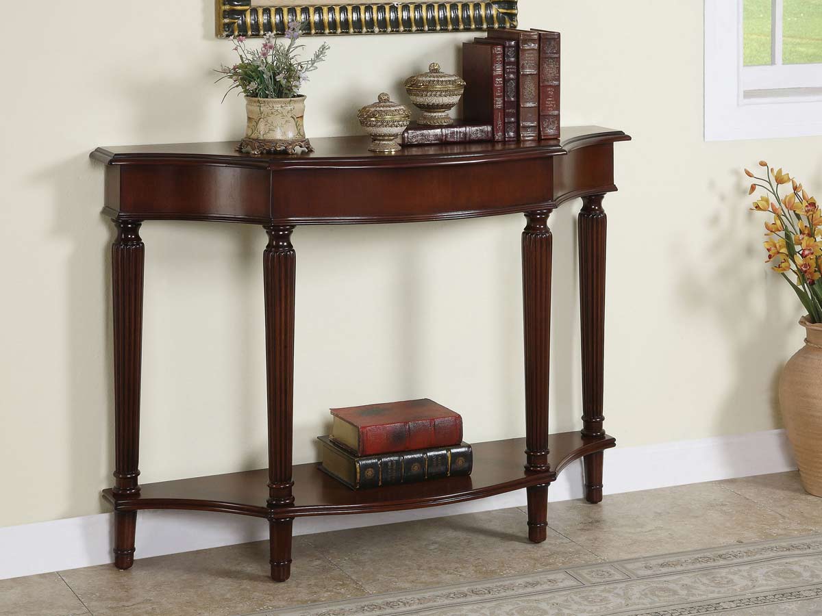 Powell Masterpiece Console Table with 4 Reeded Legs and Lower Shelf