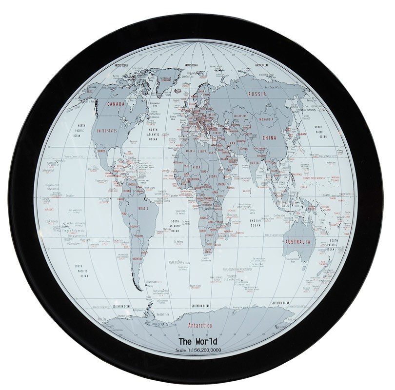 Powell World Map Printing Magazine Table