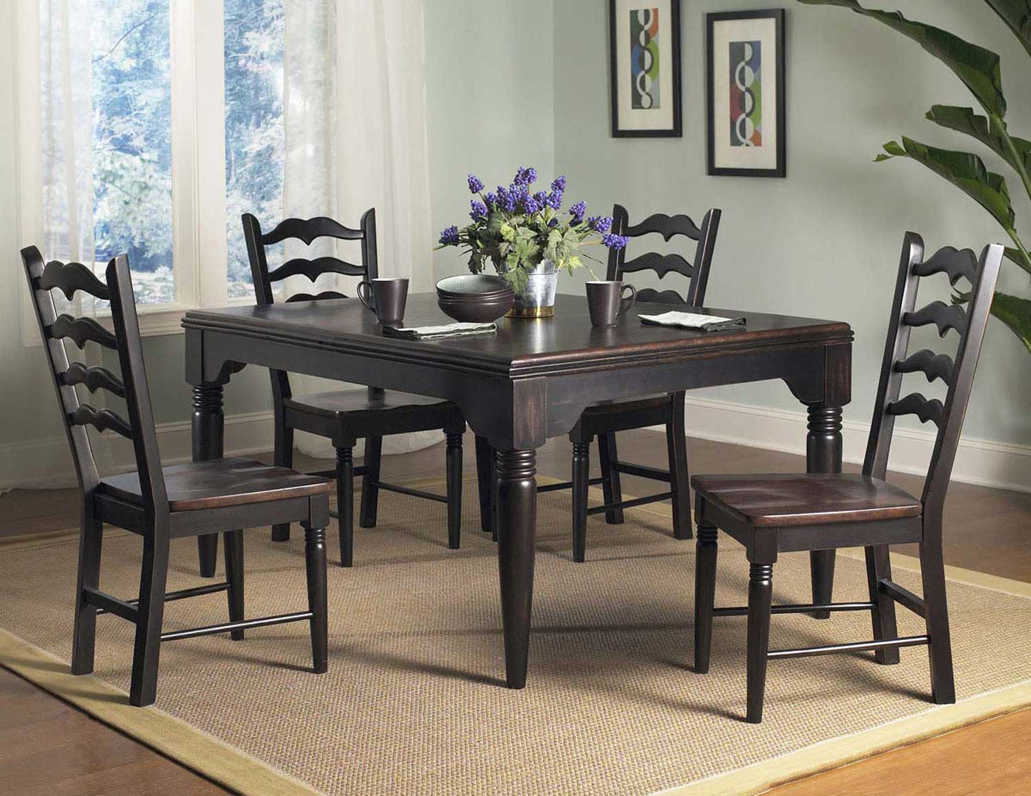 Powell Seville Rectangle Dining Set - Brown/Black