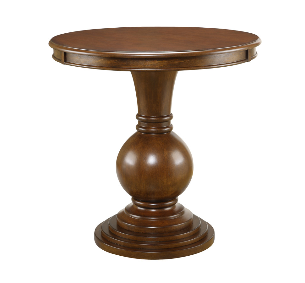 Powell Cherry Round Accent Table