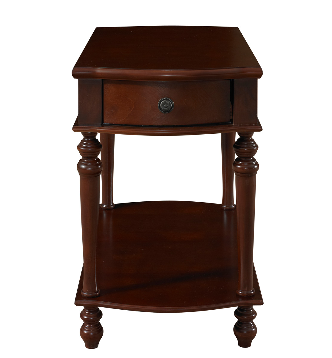 Powell Chairside Table with Drawer - Heirloom Cherry