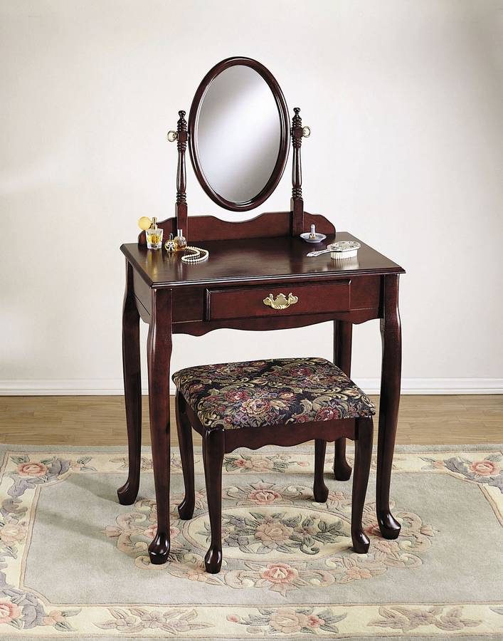 Powell Heirloom Cherry Vanity Mirror and Bench (G) Powell Heirloom Cherry Vanity Mirror and Bench (G)