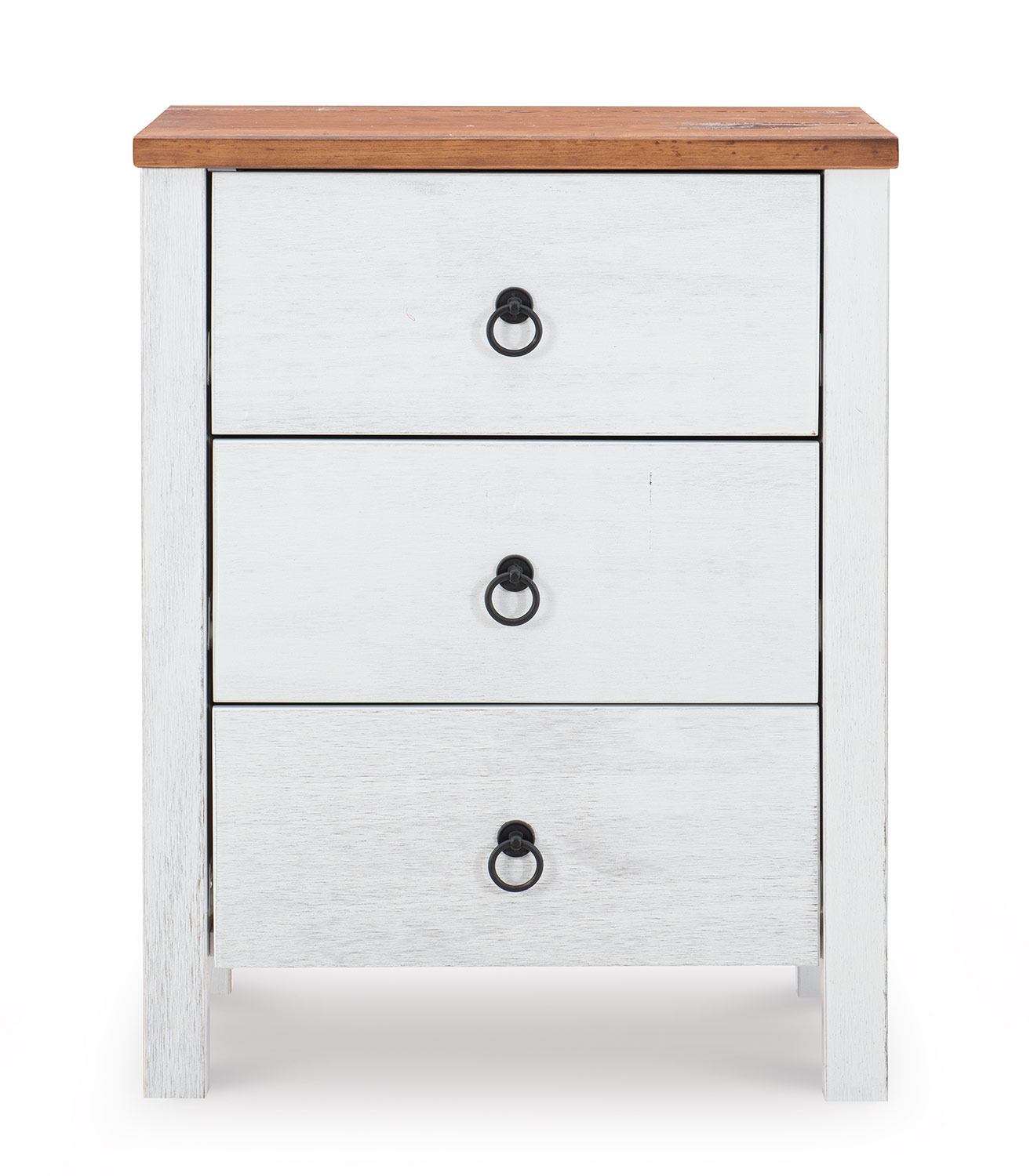 Powell Anson 3-Drawers Chest - Rustic Oak/Distressed White