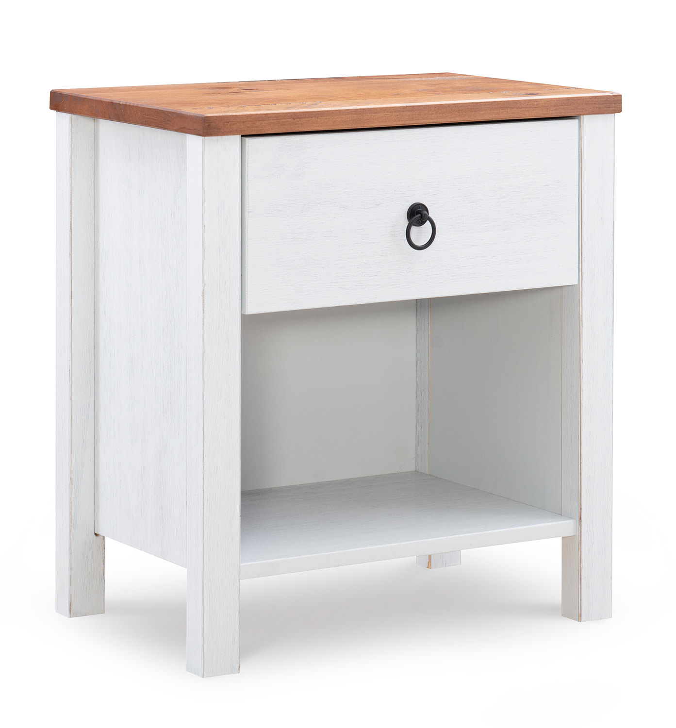 Powell Anson Nightstand - Rustic Oak/Distressed White