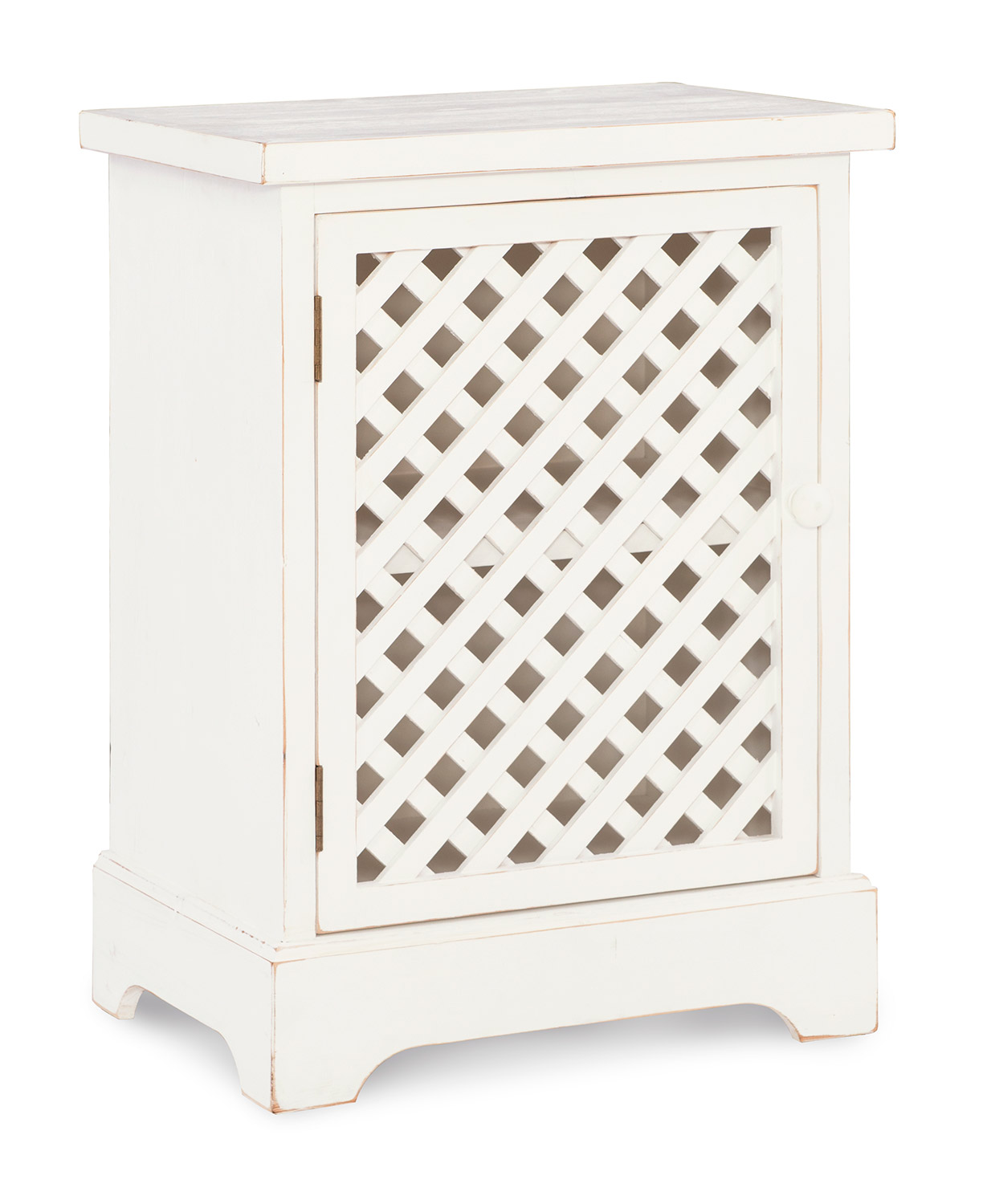 Powell Delaney 1-Door Cabinet - Distressed White