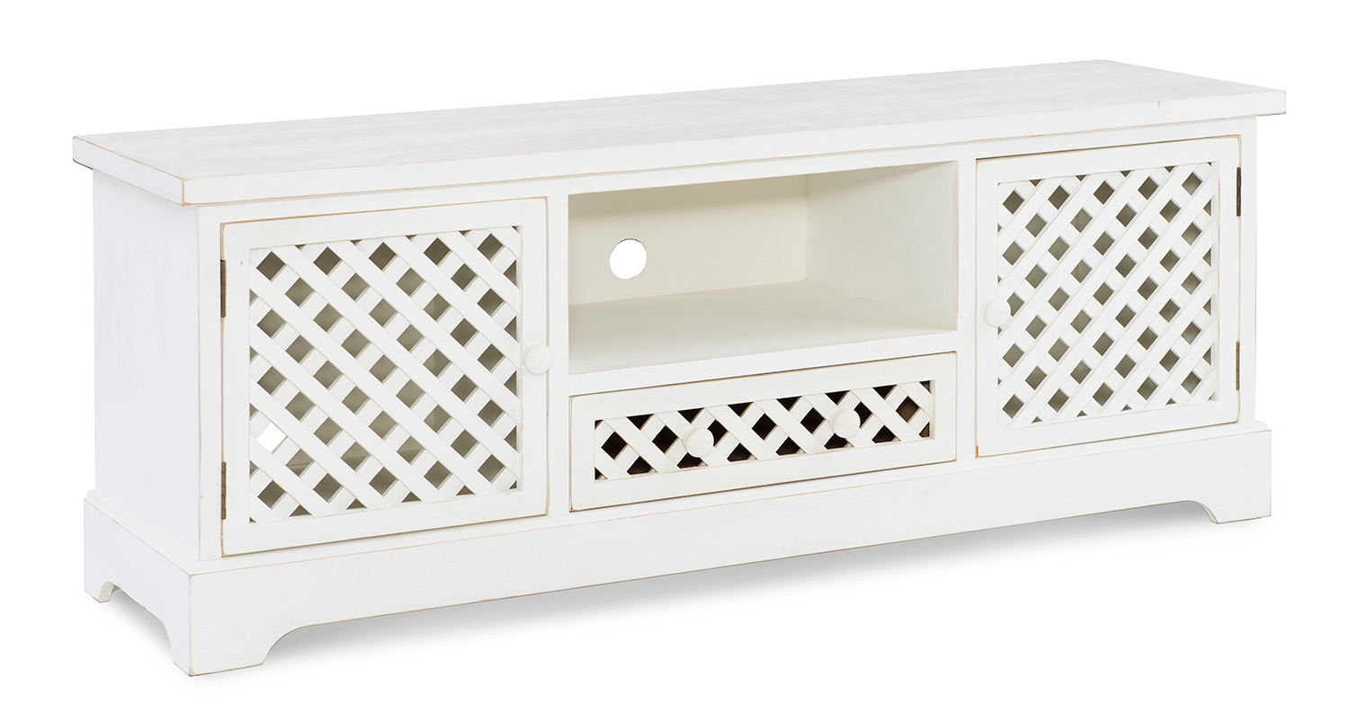 Powell Delaney TV Cabinet - Distressed White