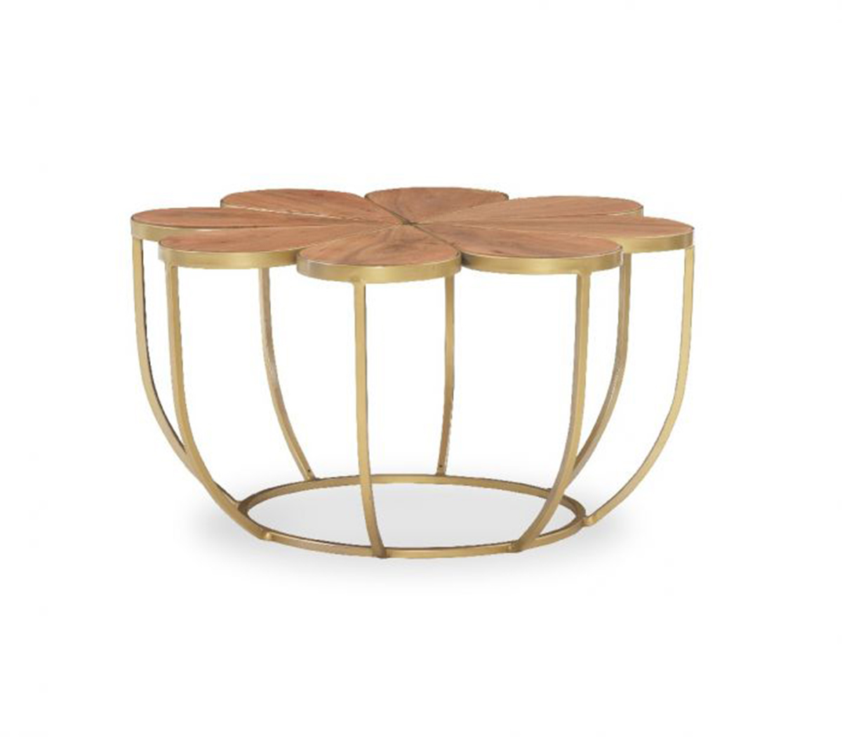 Powell Blossom Accent Table - Natural and Gold