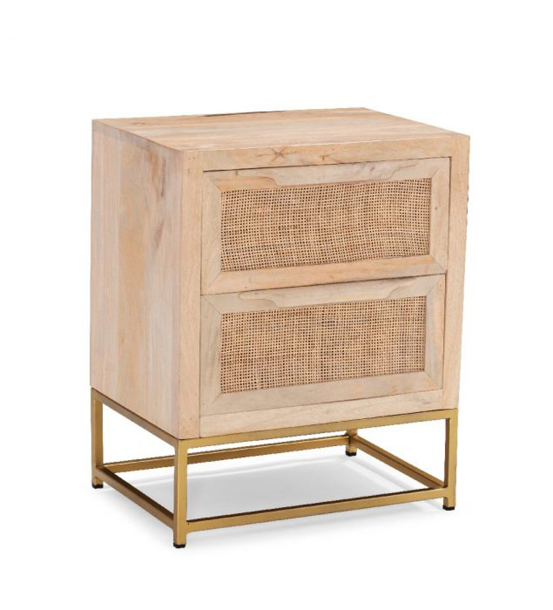 Powell Janie Rattan 2-Drawers Cabinet - Natural and Gold