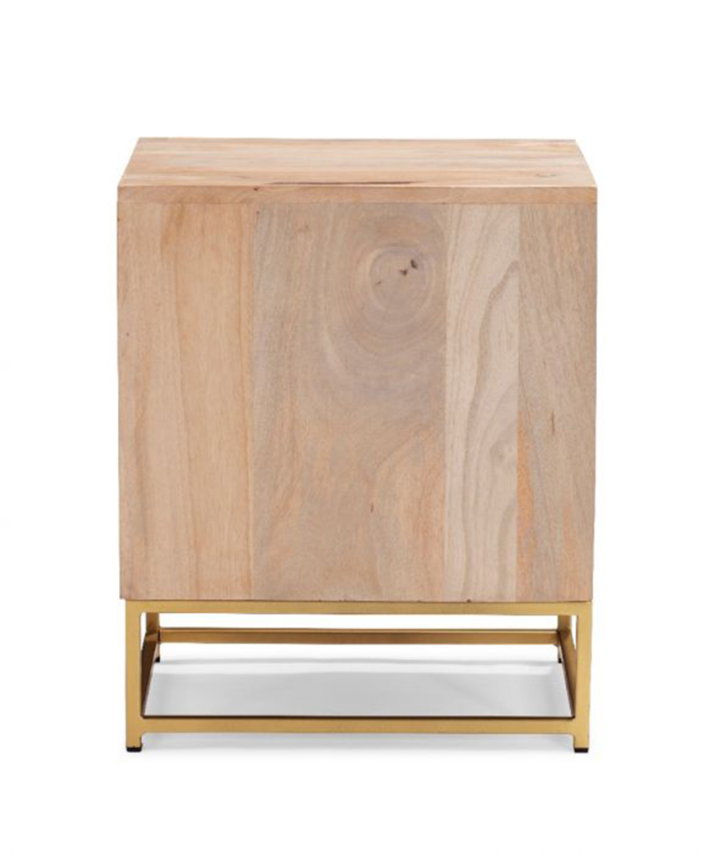 Powell Janie Rattan 2-Drawers Cabinet - Natural and Gold