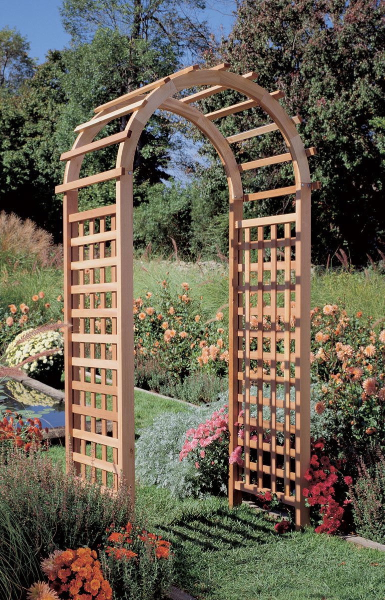 Rustic Cedar Standard Garden Arch With Lattice Side Rc 600d At