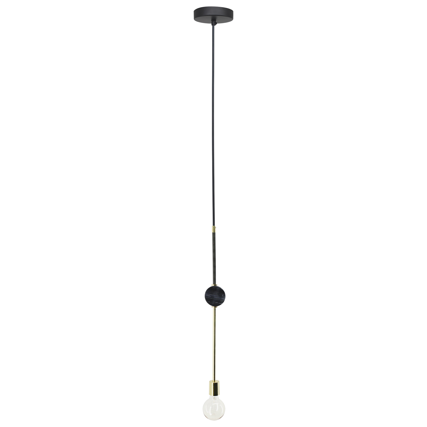 Ren-Wil Imperial Ceiling Fixture - Shiny Brass/Black Marble