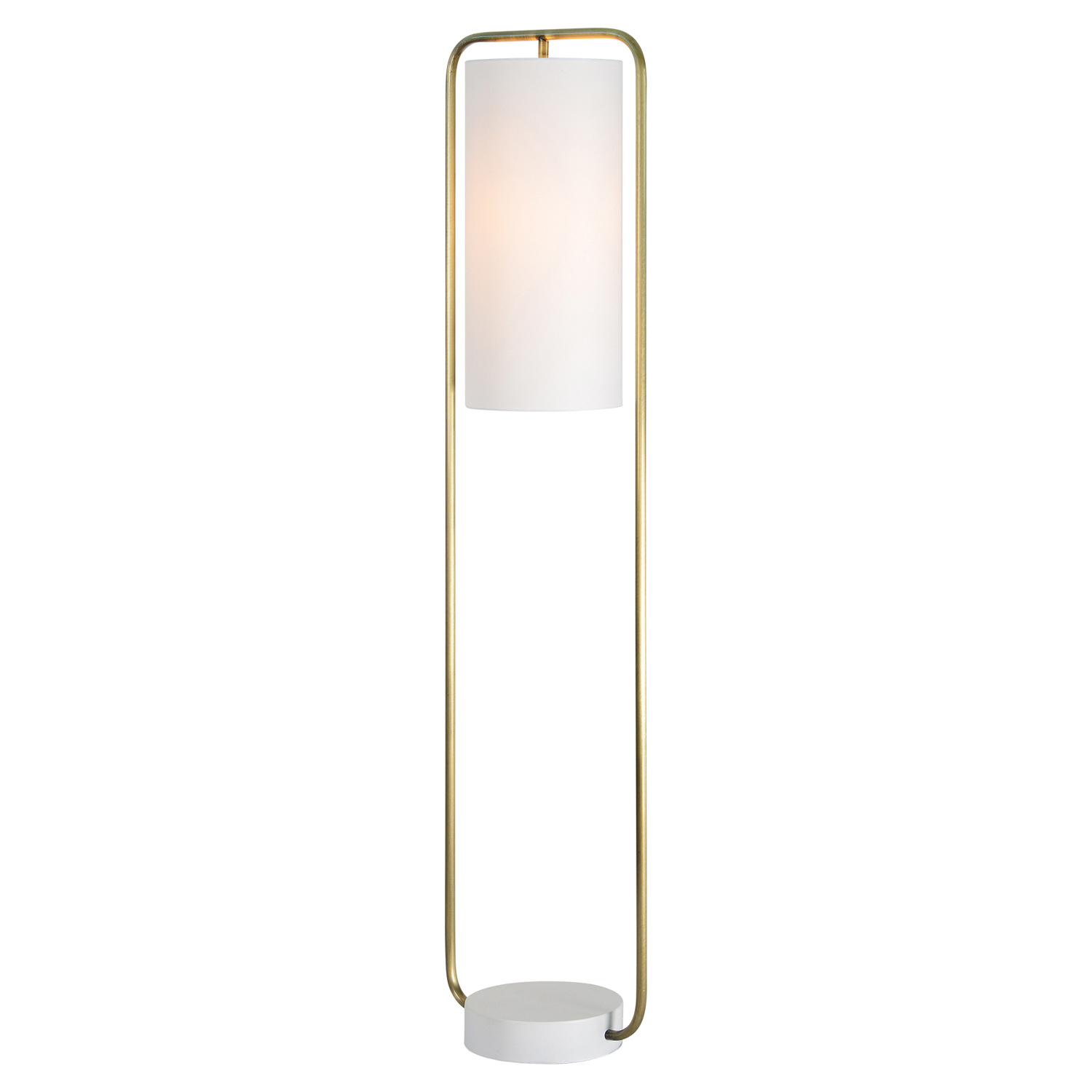 Ren-Wil Simpson Floor Lamp - Antique Brass/Matte Cream