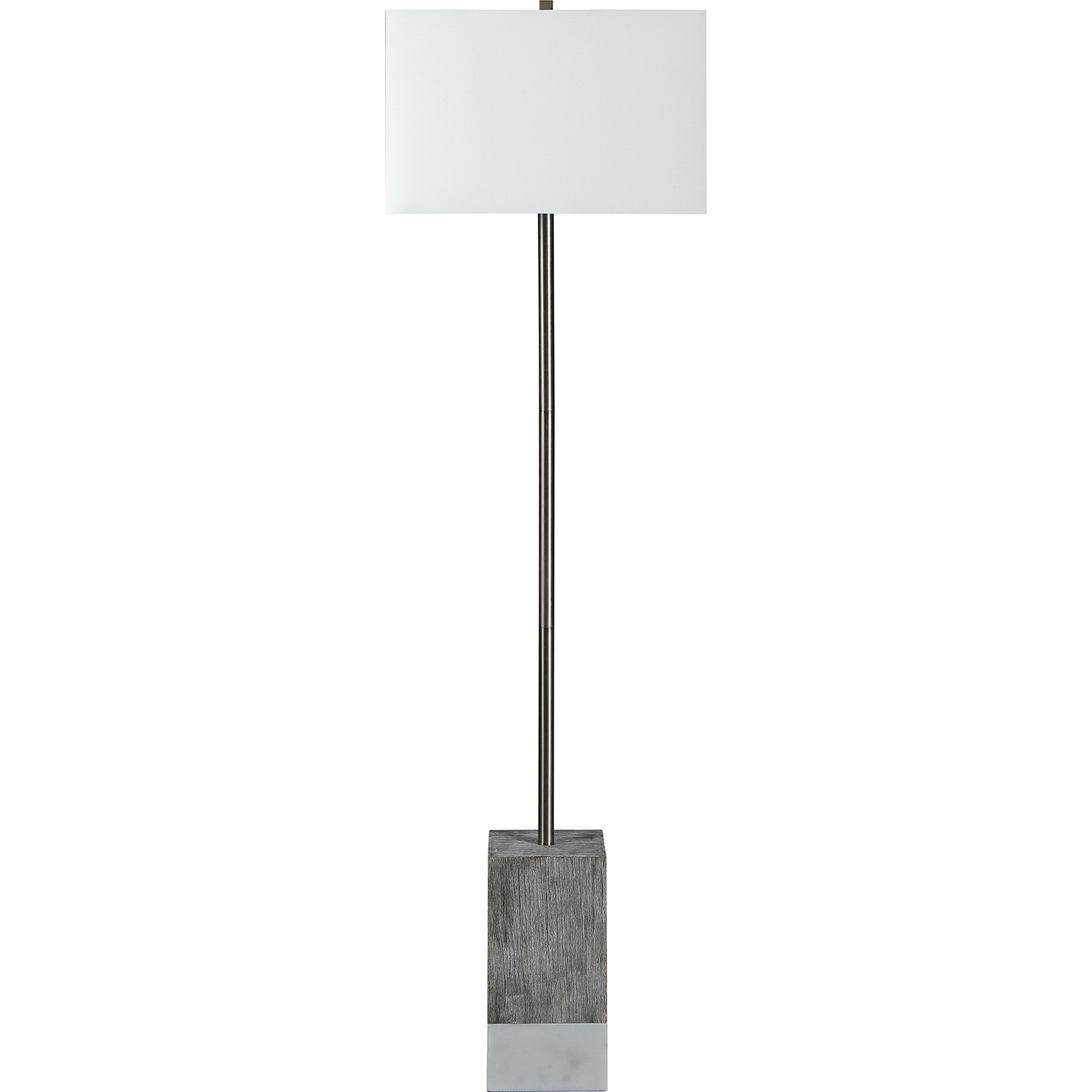 Ren-Wil Steward Floor Lamp - Satin Nickel/White Marble/White Wash