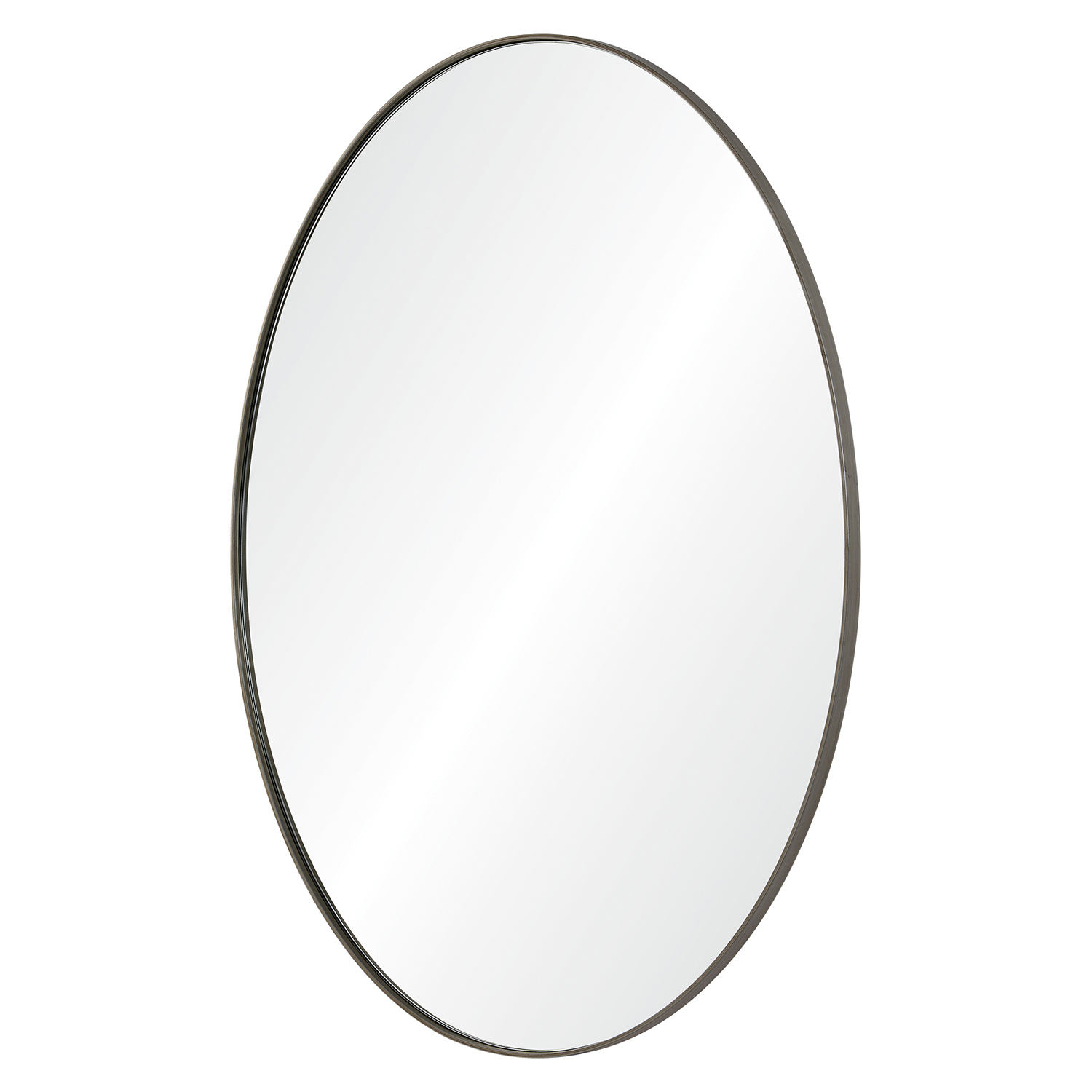 Ren-Wil Newport Oval Mirror - Antique Brushed Silver