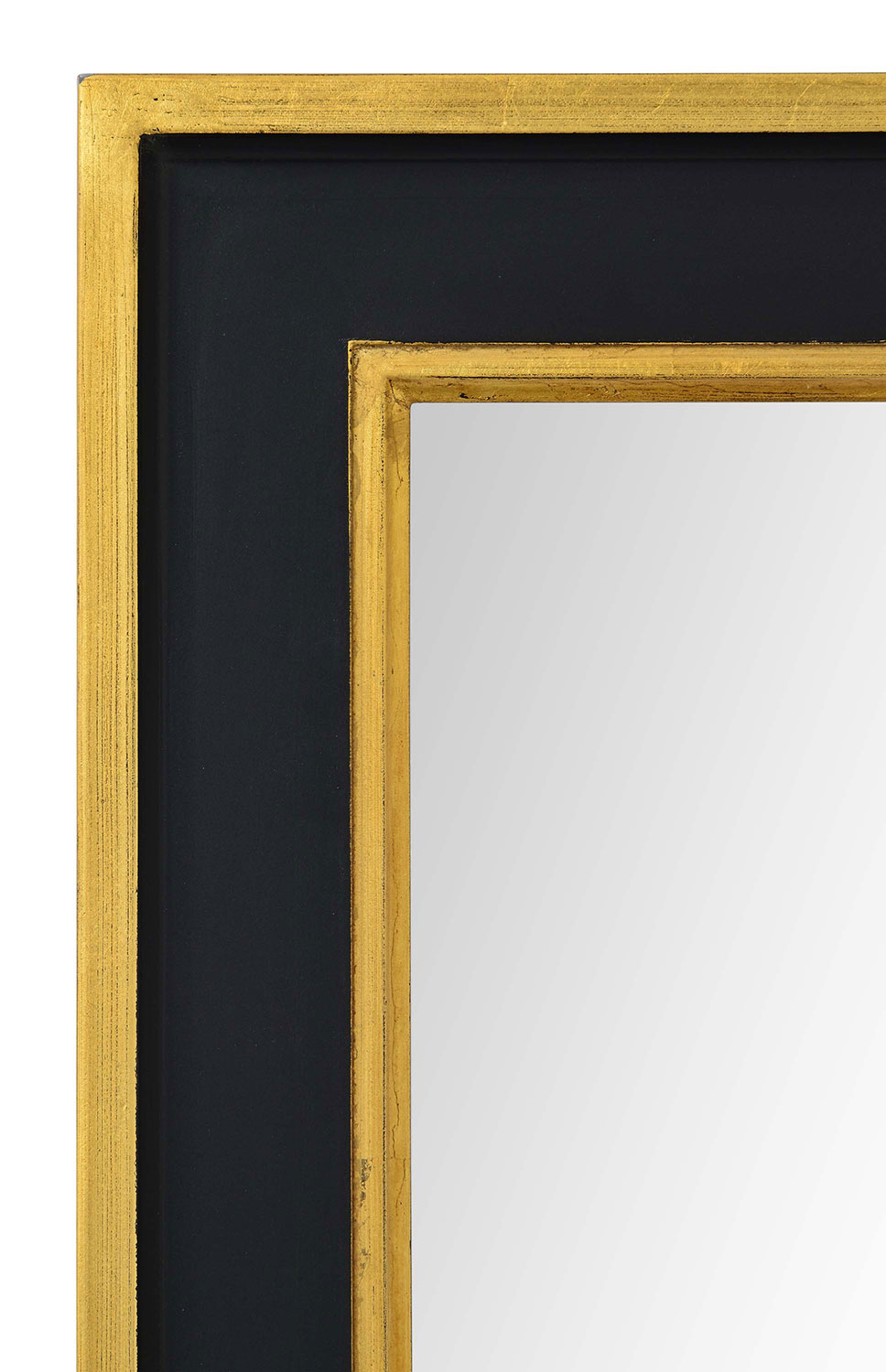 Ren-Wil Bento Rectangular Mirror - Black Painted And Gold Leaf