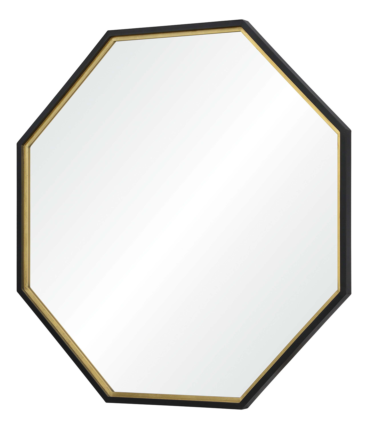 Ren-Wil Octo Octagon Mirror - Black Painted And Gold Leaf