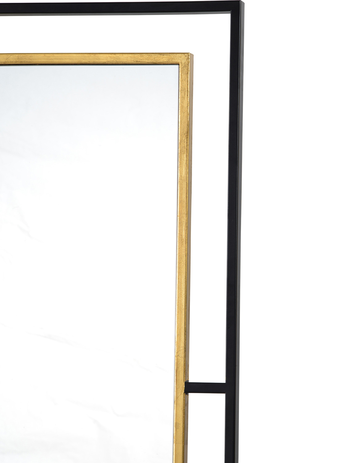Ren-Wil Gray Rectangle Mirror - Black/Antique Gold